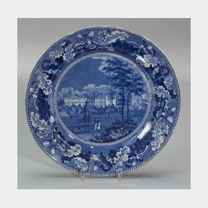Historic Blue and White Transfer Decorated Staffordshire Plate