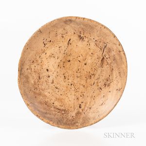 Large Turned Wooden Plate