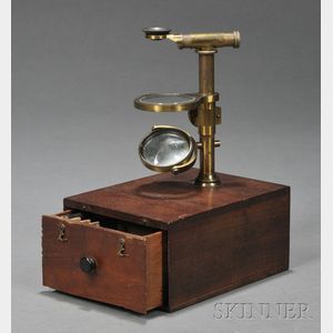Brass Raspail-type Microscope