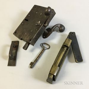 Two Brass and Iron Locks and Keys. 