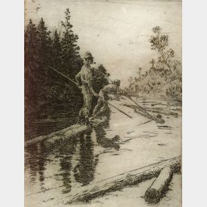 Frank Weston Benson (American, 1862-1951) River Drifters,