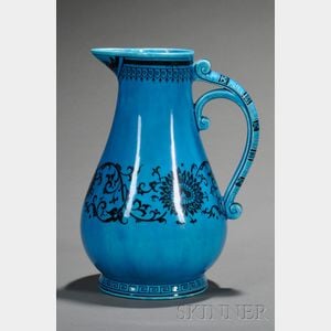 Minton Persian Blue Glazed Pitcher