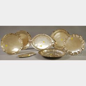 Seven Assorted Silver Trays