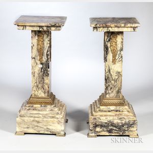 Pair of French Empire-style Marble Pedestals