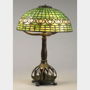 Tiffany Studios Pomegranate and Bronze Table Lamp