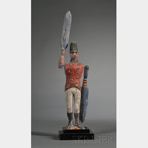 Polychrome-painted Wooden Soldier Whirligig