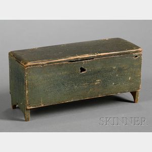 Miniature Green-painted Pine Blanket Chest