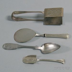 Four Silver Flatware Serving Items