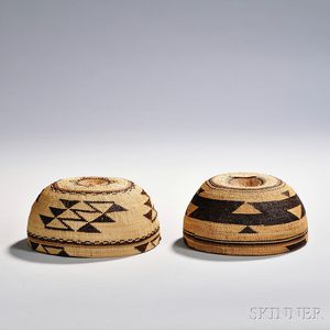 Two Northern California Twined Hats