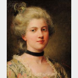 Jennie Augusta Brownscombe (American, 1850-1936) The Velvet Choker