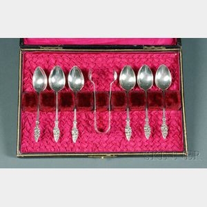 Edward VII Boxed Seven Piece Silver Coffee Spoon Set