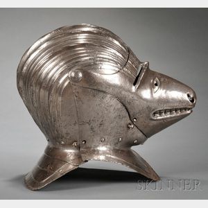 Steel Early 16th Century-style German-type Armet Helmet