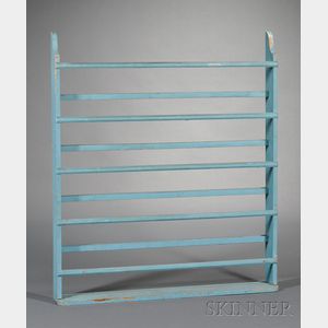 Blue-painted Hanging Plate Rack