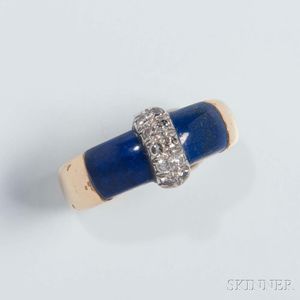 Tiffany & Co. 18kt Gold, Lapis, and Diamond Ring