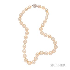 Golden Cultured Pearl Necklace