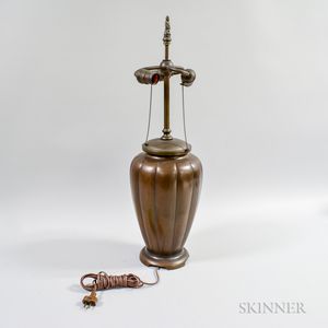 Patinated Bronze Lobed Lamp