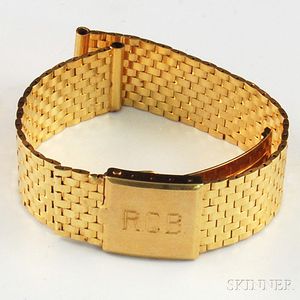 14kt Gold Brick-link Watch Bracelet
