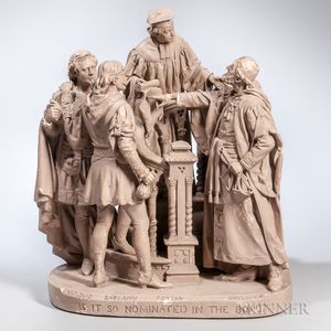 John Rogers Plaster Sculpture Representing a Moment in The Merchant of Venice