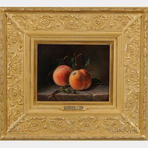 Frederick Stone Batcheller (Rhode Island, 1837-1889) Two Peaches and a Fly