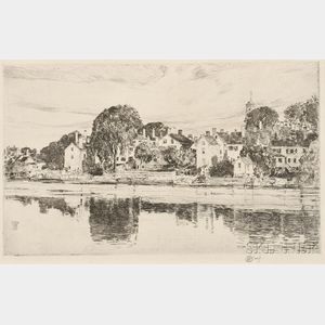 Childe Hassam (American, 1859-1935) The Chimneys, Portsmouth