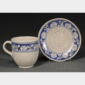 Dedham Pottery Chowder Mug and Saucer