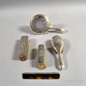 Five-piece Sterling Silver Vanity Set