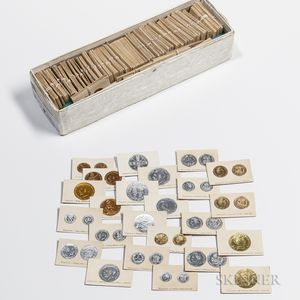 Large Group of Richard Greiling Embossed Cigarette Cards of Coins of the World. 