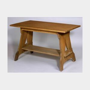 Quaint Arts & Crafts Oak Lunch Table