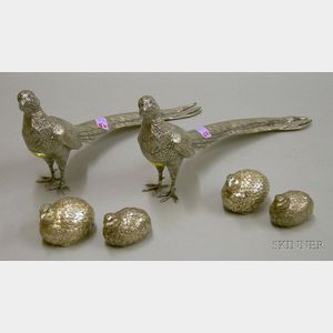 Six Decorative Silver Birds