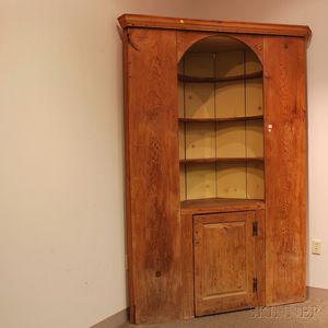 Large Country Pine Corner Cupboard
