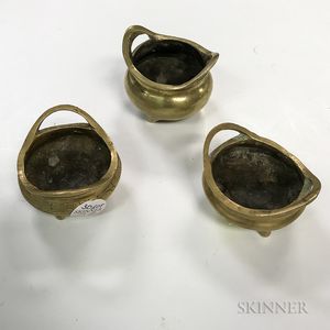 Three Small Chinese Bronze Censers