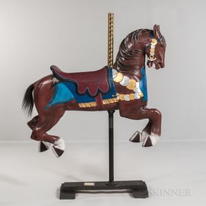 Carved and Painted "Outside Jumper" Carousel Horse