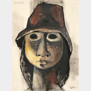 Eduardo Kingman (Ecuadorian, 1913-1994) Untitled (Head of a Woman)