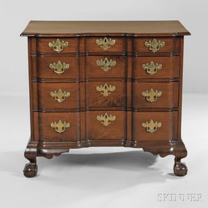 Carved Mahogany Block-front Chest of Drawers