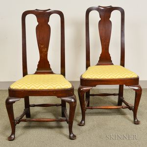 Pair of Queen Anne-style Mahogany Side Chairs