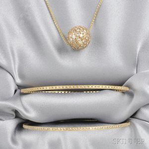 Three Gold and Diamond Jewelry Items