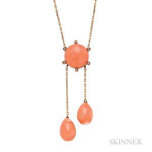 Gold and Coral Necklace