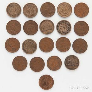 Twenty Flying Eagle and Indian Head Cents