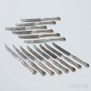 Fourteen Tiffany & Co. "Vine" Pattern Sterling Silver Tea Knives