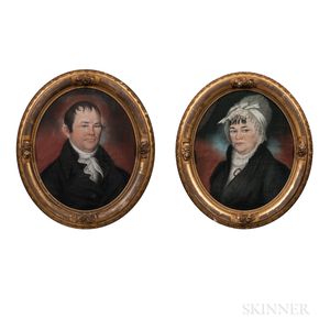 Anglo/American School, Early 19th Century Pair of Portraits