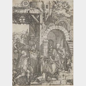 Marcantonio Raimondi (Italian, 1480-1534) after Albrecht Dürer (German, 1471-1528) The Adoration of the Magi