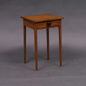 Tiger Maple One-drawer Worktable