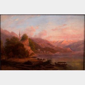 Francois Regis Gignoux (American, 1816-1882) Mountain Lake Scene