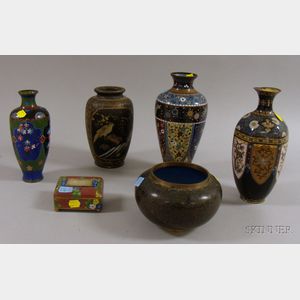 Six Cloisonne and Ceramic Items