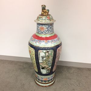Polychrome Enameled Palace Jar and Cover