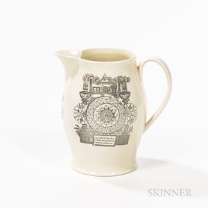 Liverpool Transfer-decorated "The Light Shineth in Darkness" Creamware Jug