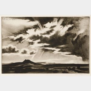 Gene (Alice Geneva Glasier) Kloss (American, 1903-1996) Clouds at Sunset