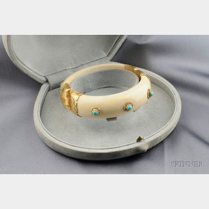 18kt Gold, Turquoise, and Ivory Bracelet, Gianmaria Buccellati, Italy