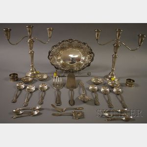 Group of Assorted Silver and Silver Plated Tableware and Flatware
