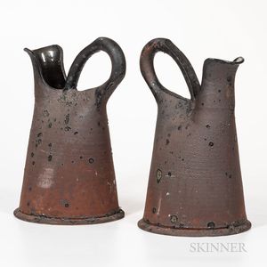 Two Anne Hirondelle (American, b. 1944) Studio Pottery Pitchers